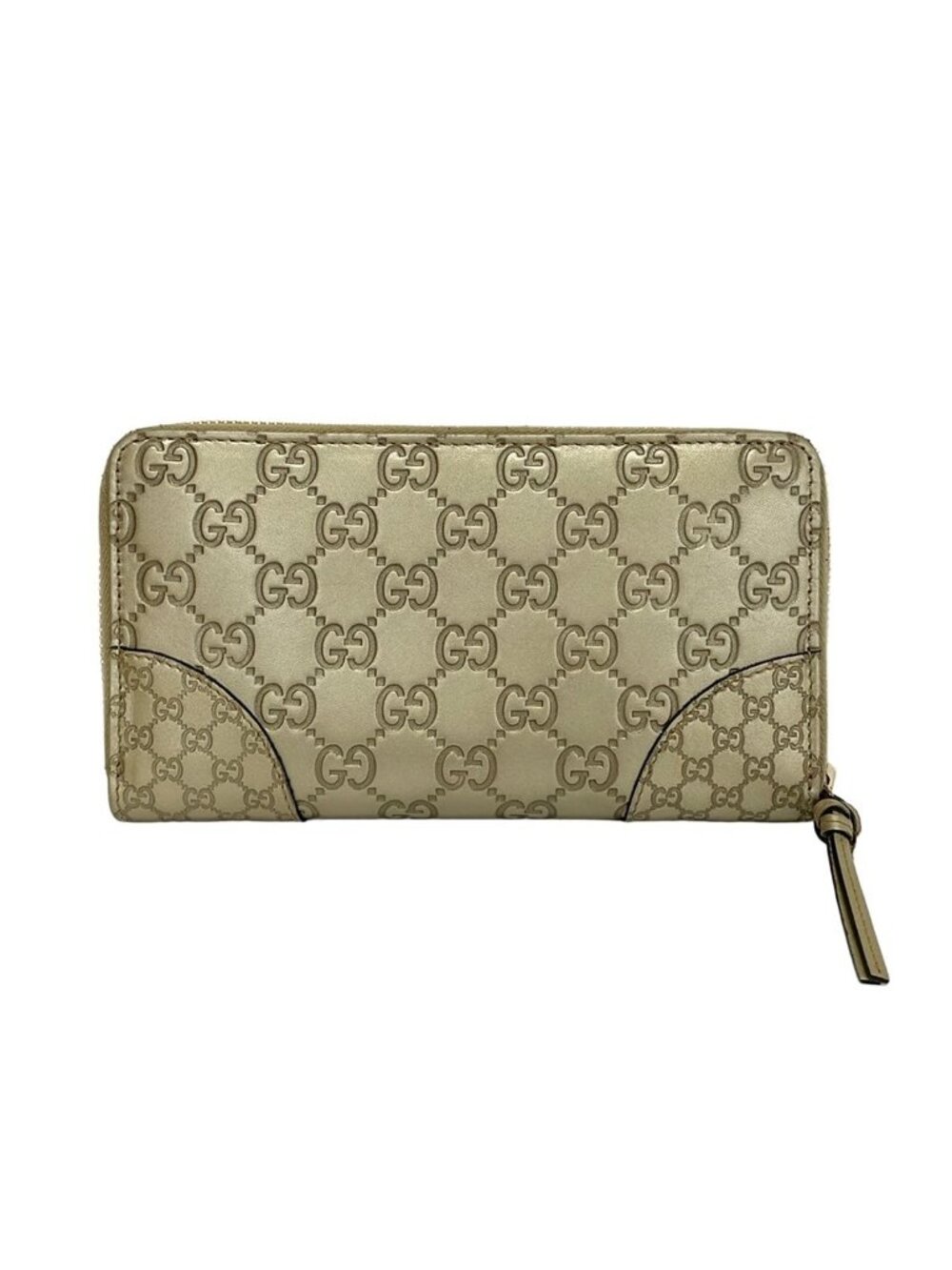 Gucci Wallet Gold Zip Around Leather - Picture 2 of 8